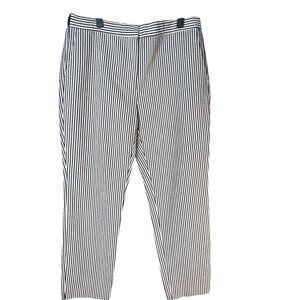 2/$30 ZARA Seersucker Slacks XL Black & White Cotton/Polyester Blend